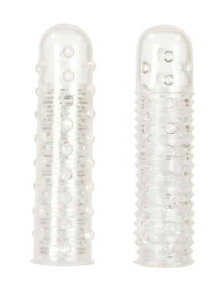 REVERSIBLE TEXTURE PENIS EXTENDER AND MASTURBATOR - CLEAR