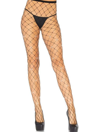 RHINESTONE FENCE NET TIGHTS