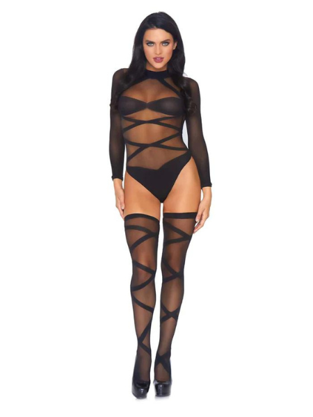 TRUTH OR DARE BODYSUIT AND THIGH HIGHS SET