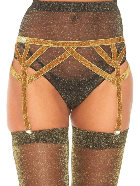 SHIMMER LUREX ELASTIC GARTER BELT