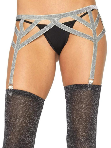 SHIMMER LUREX ELASTIC GARTER BELT