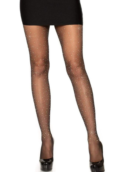 SHEER RHINESTONE PANTYHOSE