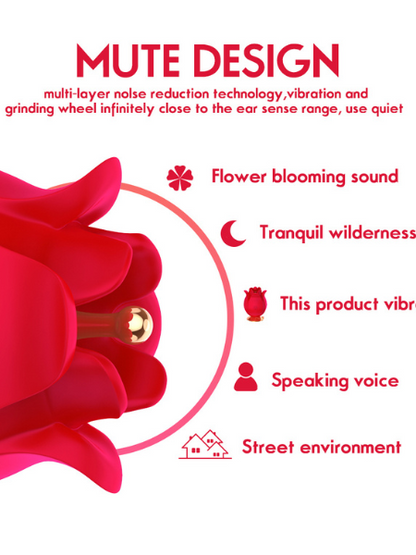 WOMAN FLOWER G POINT ROSE TWIRLING  VIBRATOR