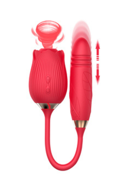 THE ROSE TOY CLIT SUCKER WITH THRUSTING BULLET VIBRATOR