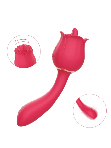 ROSE TONGUE VIBRATOR WITH HANDLE