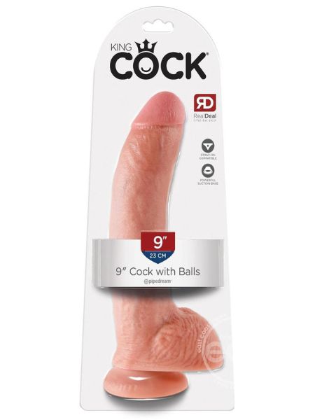 KING COCK DILDO WITH BALLS 9 INCH