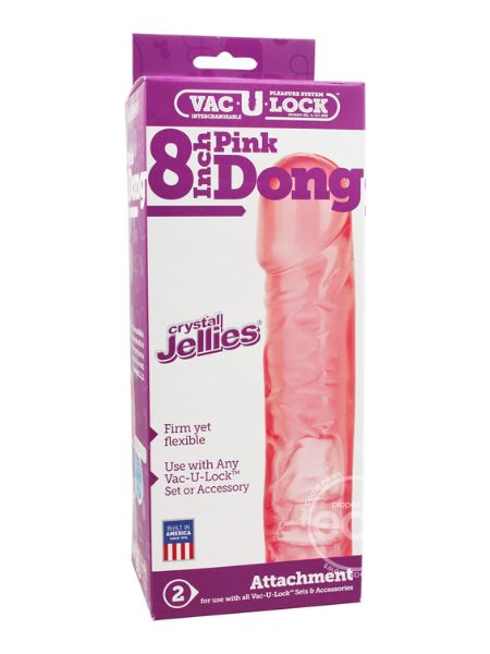 VAC-U LOCK CRYSTAL JELLIES DOIDO 8 IN - PINK