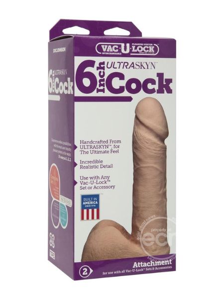 VAC-U-LOCK ULTRA SKIN DILDO 6 IN