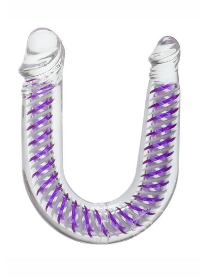 ART DECO AC/DC DOUBLE DILDO 12.5 IN - PURPLE