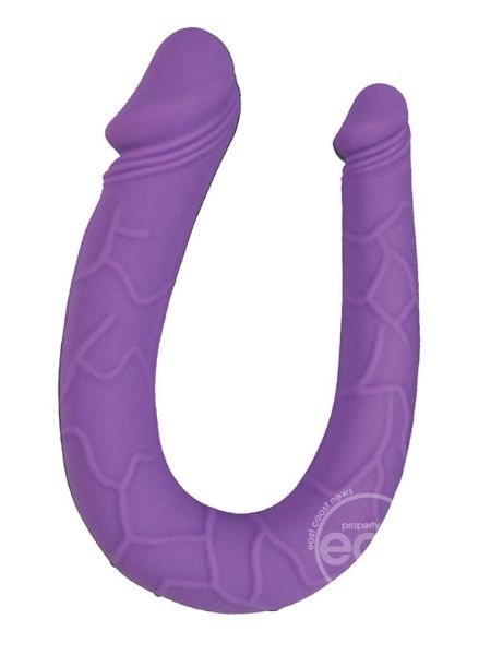 SEDUCE ME SILICONE CURVED DOUBLE DILDO - PURPLE