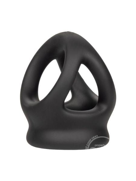 ALPHA LIQUID SILICONE DUAL CAGE & RING - BLACK