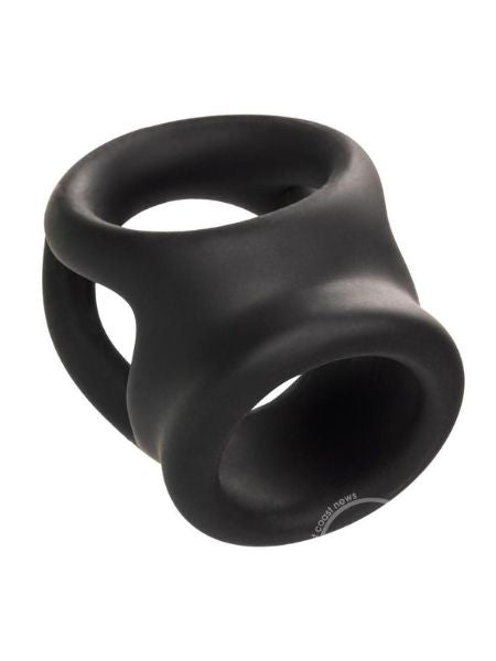 ALPHA LIQUID SILICONE DUAL CAGE & RING - BLACK