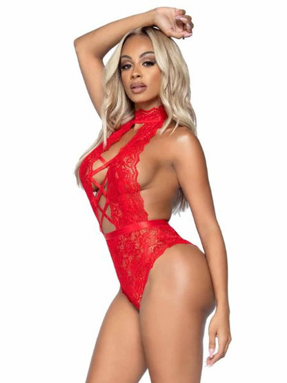 INSATIABLE CROTCHLESS LACE TEDDY