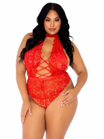 INSATIABLE CROTCHLESS LACE TEDDY