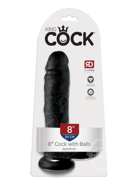 KING COCK DILDO WITH BALLS 8 INCH