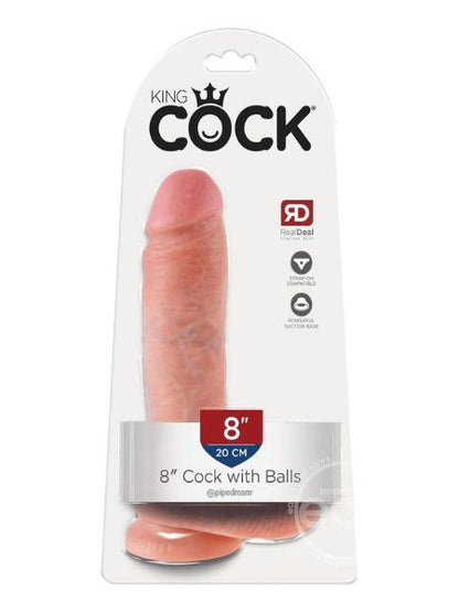 KING COCK DILDO WITH BALLS 8 INCH