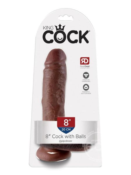 KING COCK DILDO WITH BALLS 8 INCH