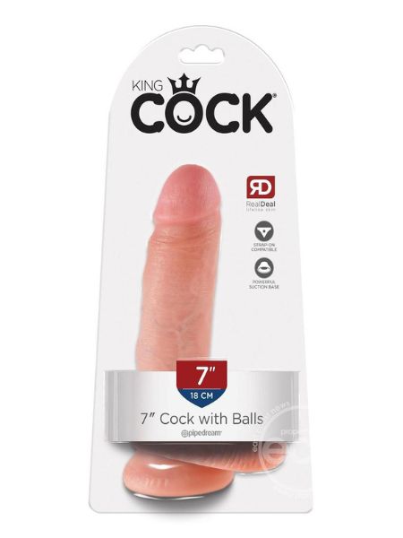 KING COCK DILDO WITH BALLS 7 INCH