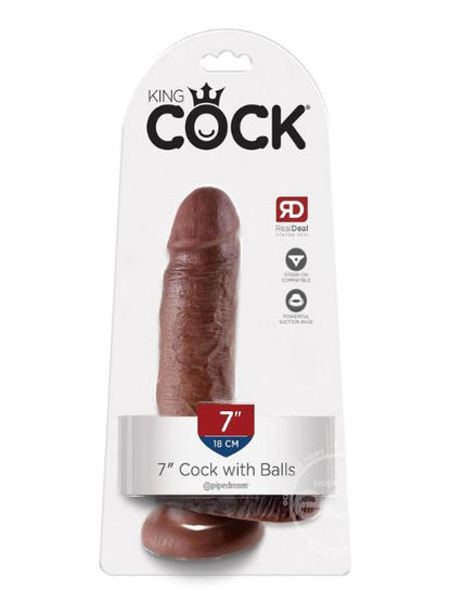 KING COCK DILDO WITH BALLS 7 INCH