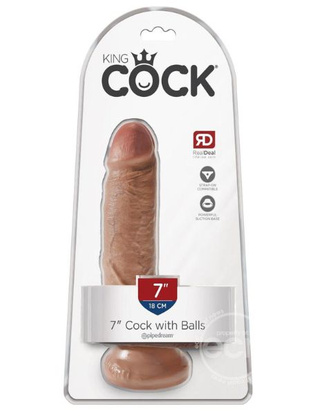 KING COCK DILDO WITH BALLS 7 INCH