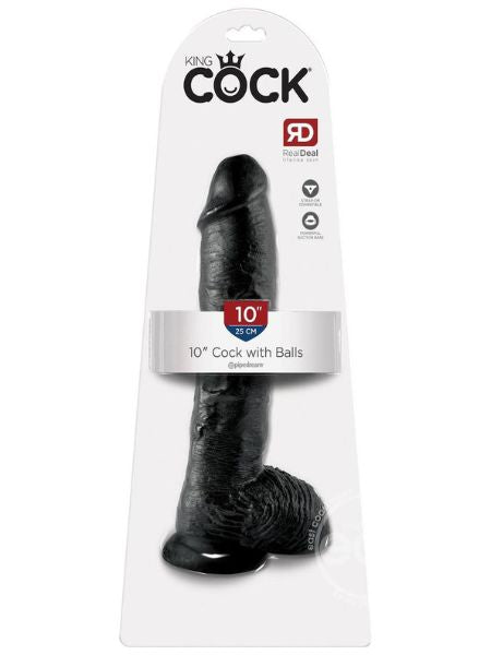 KING COCK DILDO WITH BALLS 10 INCH