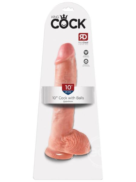 KING COCK DILDO WITH BALLS 10 INCH