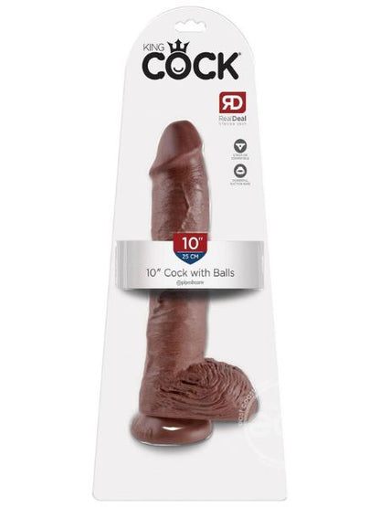 KING COCK DILDO WITH BALLS 10 INCH