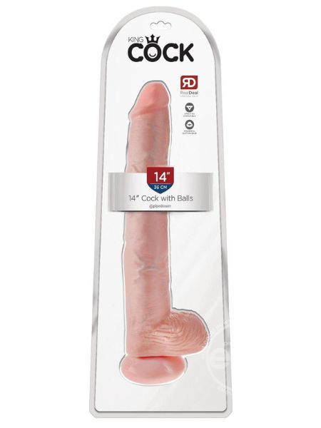 KING COCK DILDO WITH BALLS 14 INCH