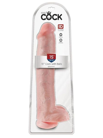 KING COCK DILDO WITH BALLS 15 INCH