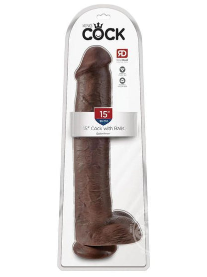 KING COCK DILDO WITH BALLS 15 INCH