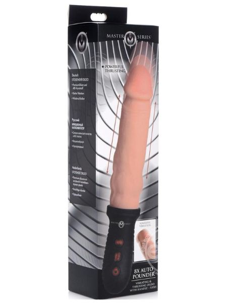 RECHARGEABLE SILICONE VIBRATINGA & THRUSTING DILDO WITH HANDLE - 10 INCH