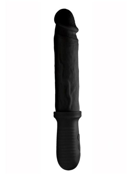 RECHARGEABLE SILICONE VIBRATINGA & THRUSTING DILDO WITH HANDLE - 10 INCH