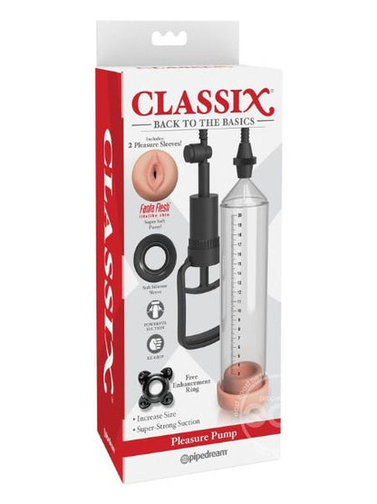 CLASSIX PLEASURE PENIS PUMP 8.75 INCH - CLEAR