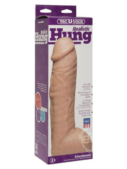 VAC - U - LOCK REALISTIC HUNG DILDO 12 INCH - VANILLA