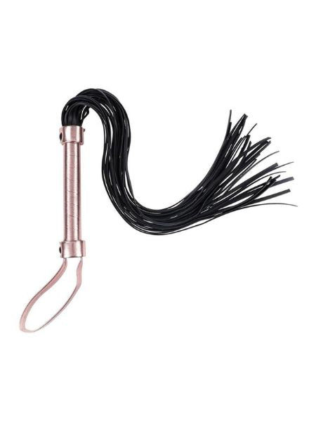 SEX & MISCHIEF BRAT FLOGGER - BLACK/GOLD