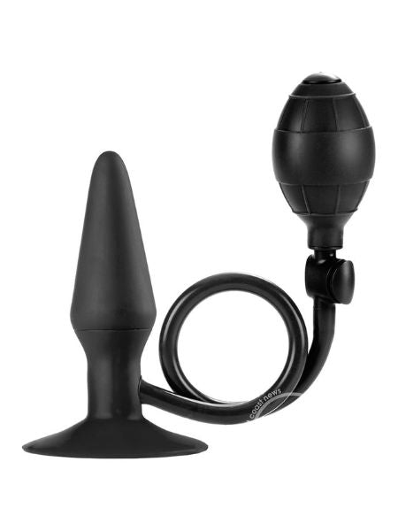 MEDIUM  SILICONE PUMPER PLUG BUTT PLUG -  BLACK