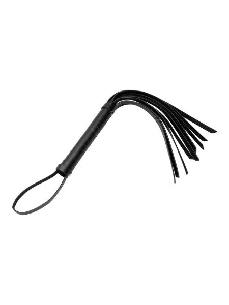 STICK LEATHER CAT TAILS PU LEATHER WHIP - BLACK