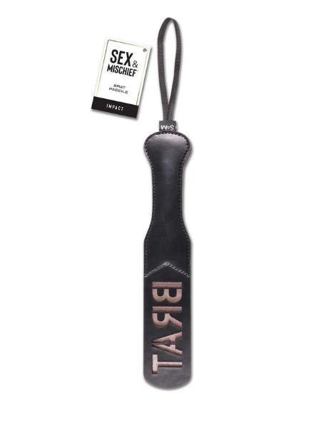 SEX & MISCHIEF BRAT PADDLE - BLACK/GOLD