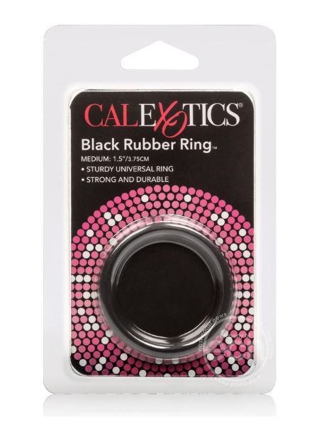 BLACK RUBBER COCK RINGS - MEDIUM