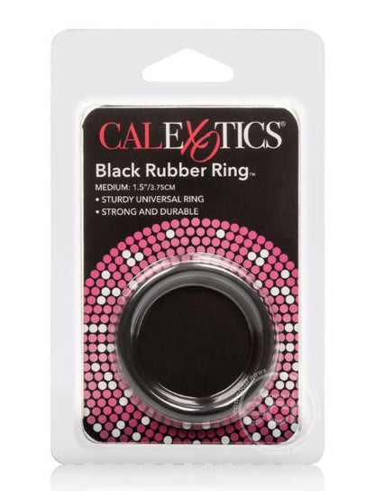 BLACK RUBBER COCK RINGS - MEDIUM