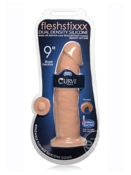 FLESHSTXXX DUAL DENSITY SILICONE BENDABLE DONG 9 INCH