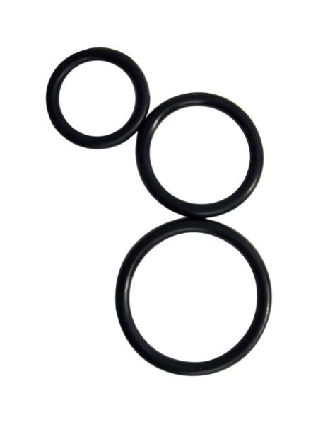 ROSTER CONTROL COCK RINGS ( 3 SET ) - BLACK