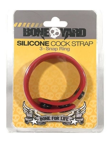 BONEYARD SILICONE BALL STRAP 3 -SNAP RING - RED