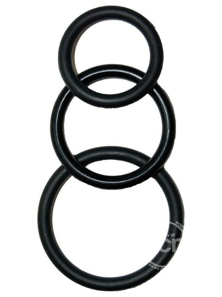 SUPER SILICONE COCK RINGS - BLACK