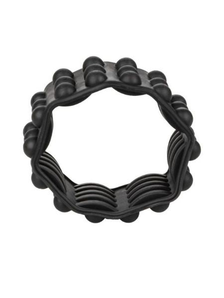 SILICONE REVERSIBLE ENHANCER COCK RING - BLACK