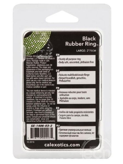 BLACK RUBBER COCK RINGS - LARGE