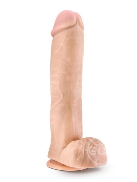 NATUREL BIG JOHN SENSA FEEL DUAL DENSITY DILDO WITH BALLS 11.5 INCH