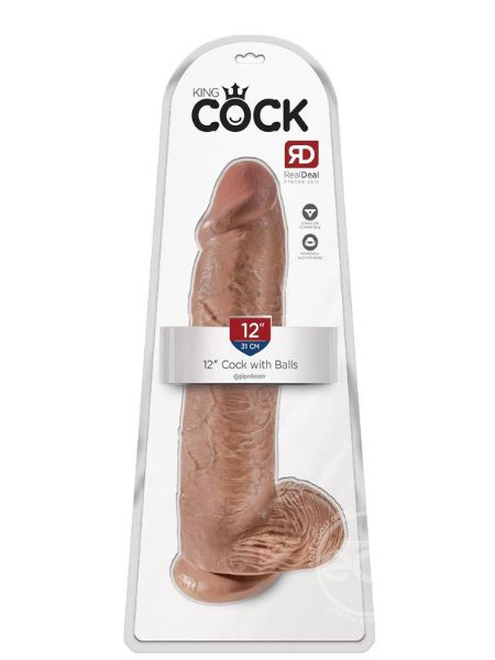 KING COCK DILDO WITH BALLS 12 INCH