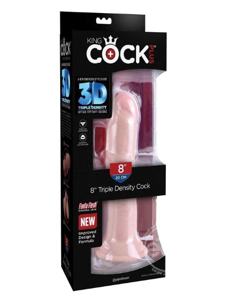 KING COCK PLUS TRIPPLE DENSITY DILDO WITH BALLS 8 INCH