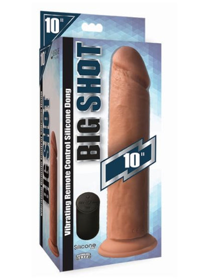 VIBRATING SILICONE DILDO WITH REMOTE CONTROL - 10 INCH - VANILLA